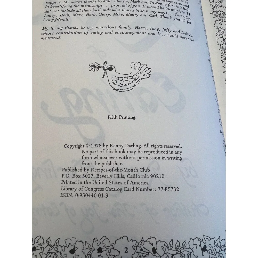 The Love of Eating, by Renny Darling 1978 SIGNED Vintage Softcover‎ Cookbook